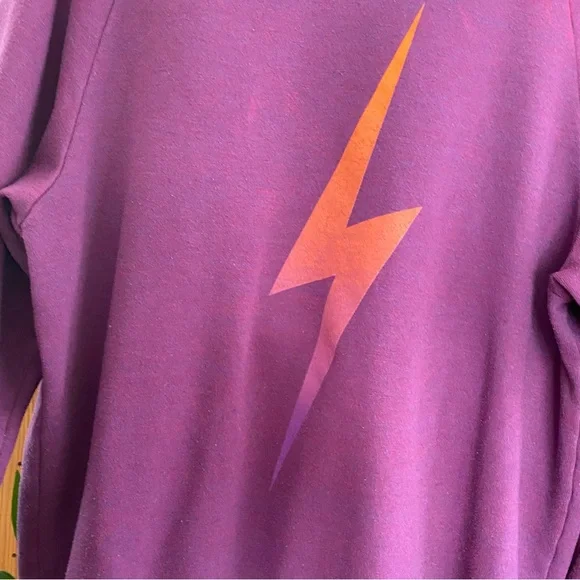 Aviator Nation Purple Orange Bolt Fade Sweatshirt - Picture 7 of 15